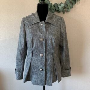 Cynthia Rowley Pleated Peplum Flirty Button Front Womens Small Blazer Jacket